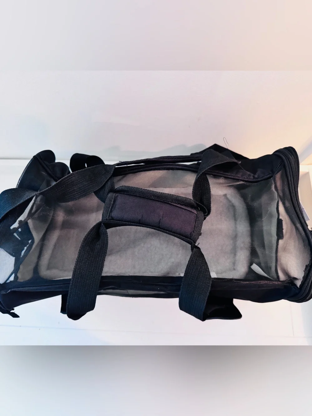 Black Pet Carry Bag - Versatile Open Mesh Sided Dog Carrier/Cat Carrier
